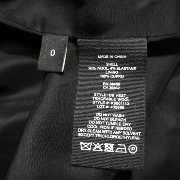 NWT Theory Double Breasted Vest Dress in Black Traceable Wool Sleeveless 0 - Picture 6 of 7